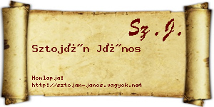 Sztoján János névjegykártya