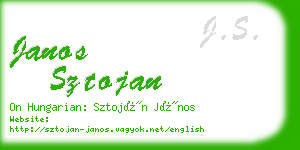 janos sztojan business card